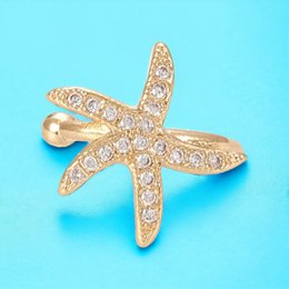 STARFISH – Ear Cuff Étoile de Mer avec Zircons Dorés