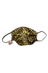 Seiden-Gesichtsmaske "Yellow Leopard" Print