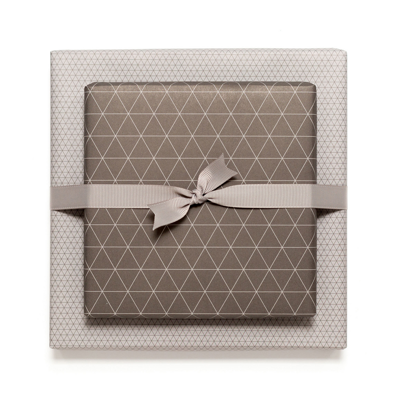 Brown wrapping paper triangles - double -sided wrapping paper for men, sustainable wrapping paper noble