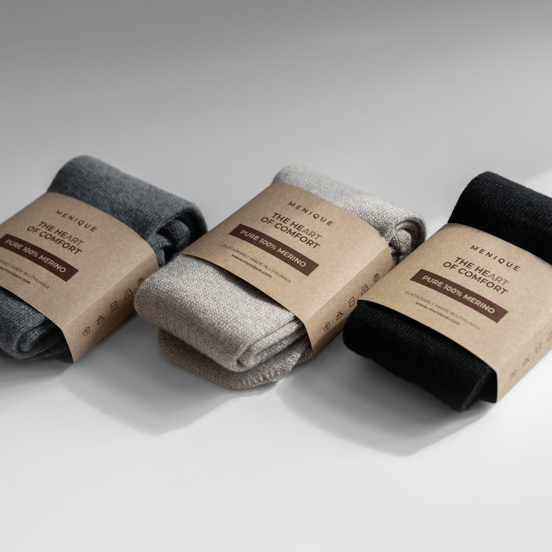 Women's Socks 3-Pack Black/Creamy beige/Dark gray