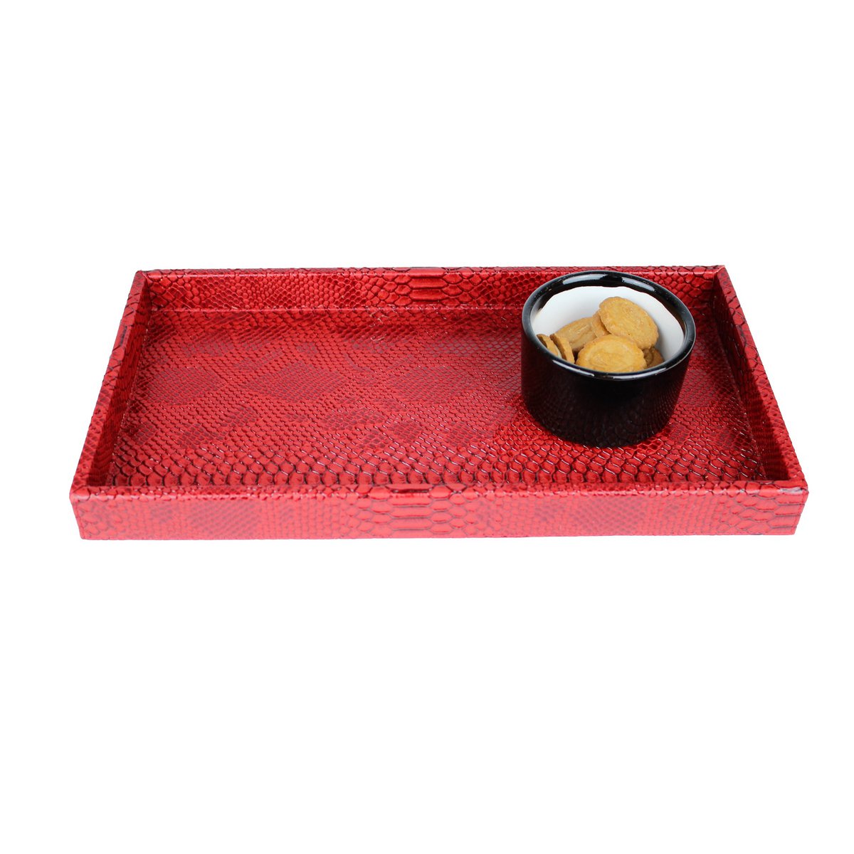 Plateau rectangulaire pour reptiles rouge