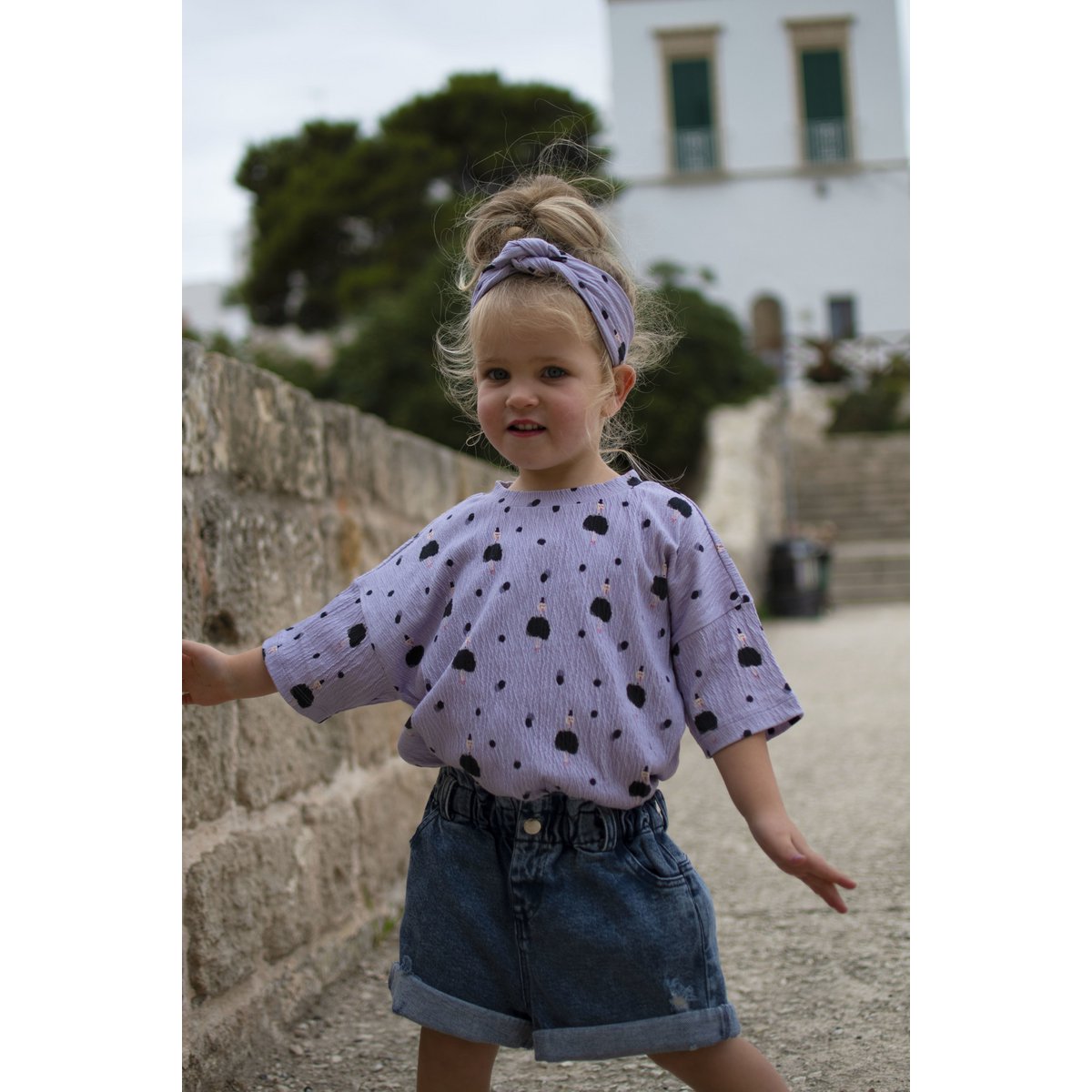 Loose fit t-shirt print stork