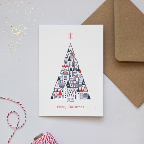 Boekdruk kerstkaart