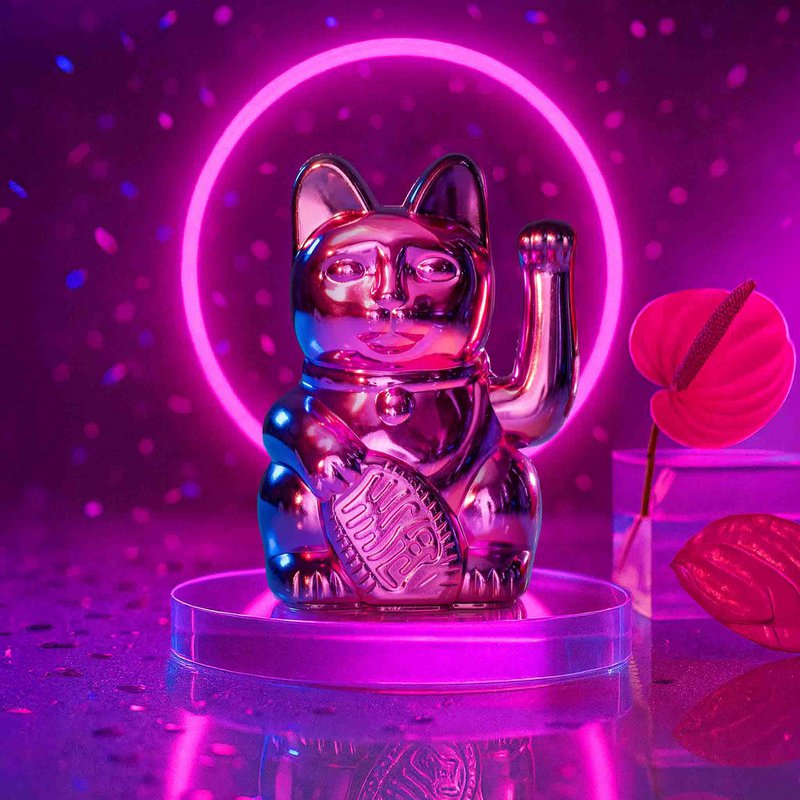 Lucky Cat Mini | Shiny Pink