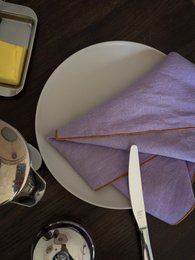 Servietter Lila ræv kontrast detalje (sæt med 2 dele) / 100% hør