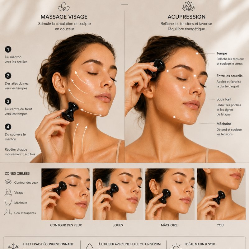 Set of 11 + 1 Free - Champi Gua Sha in Black Serpentine