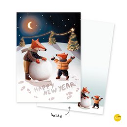 Tarjeta de Navidad - Hacer un muñeco de nieve