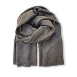 Soft, cozy gray shawl made of premium wool blend material. Versatile accessory that can be worn as a scarf, wrap, or shawl. Ideal for cool weather and casual outfits.