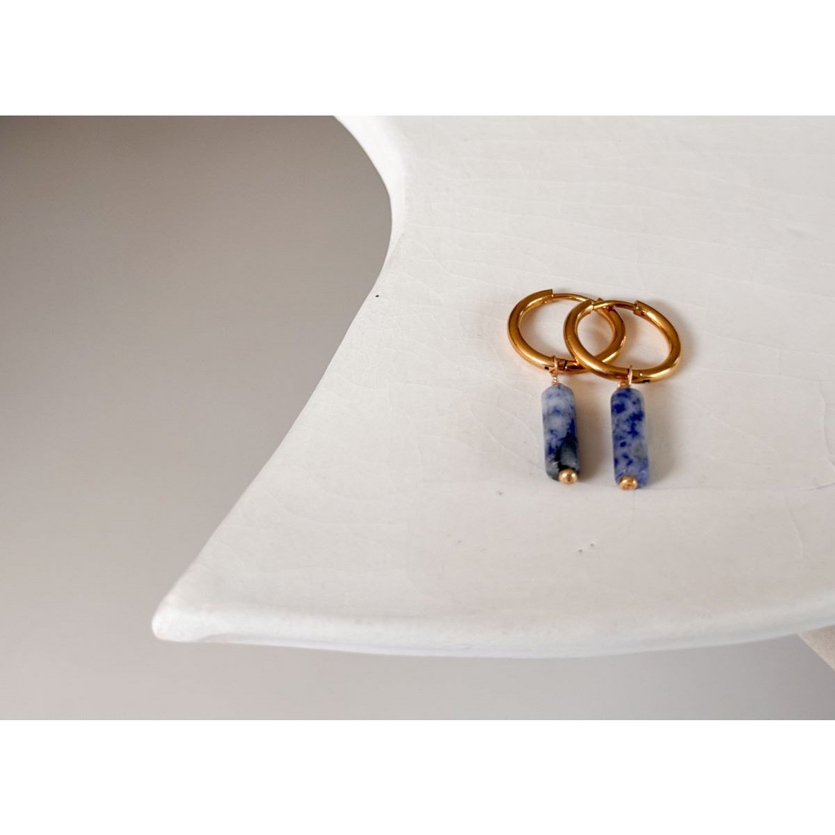 TUBE Oorbellen - Blue Jasper