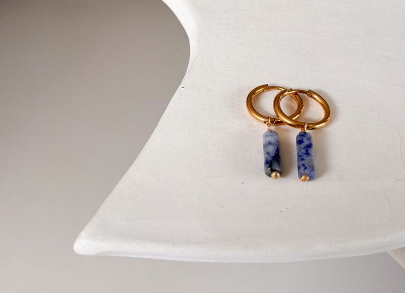 TUBE Oorbellen - Blue Jasper