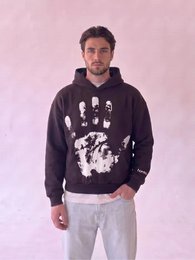Felpa Boxy Fit Nera 330g "Hand" | Made in Italy – Horda Brand