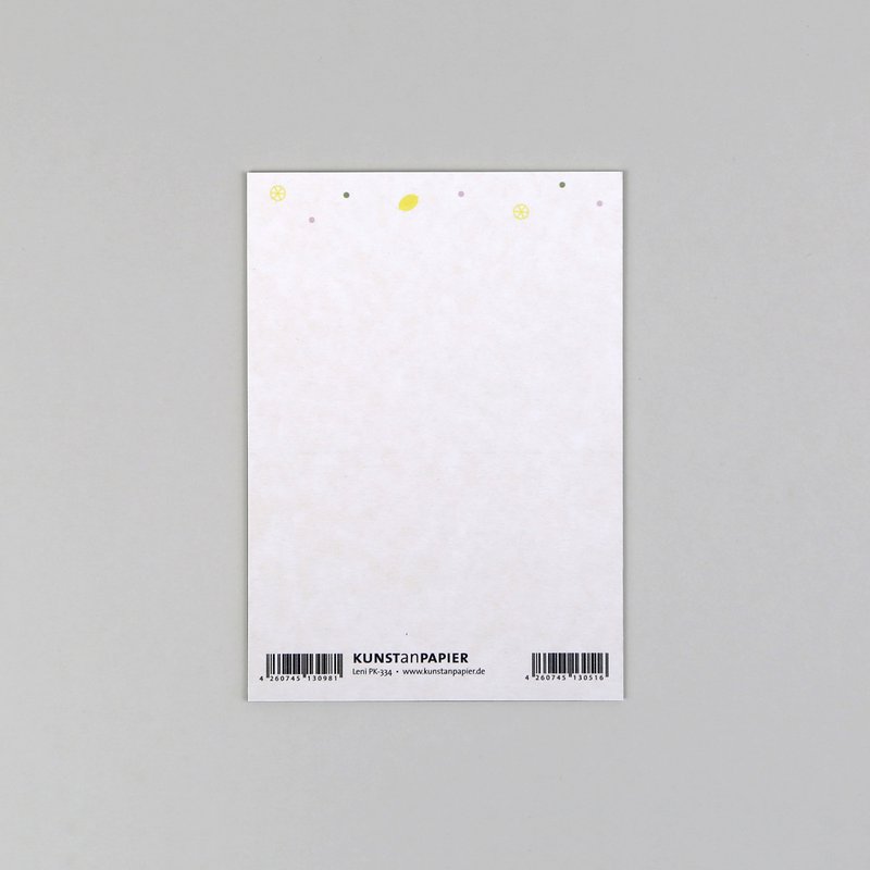 Postkarte Holzschliff Leni Zitrone