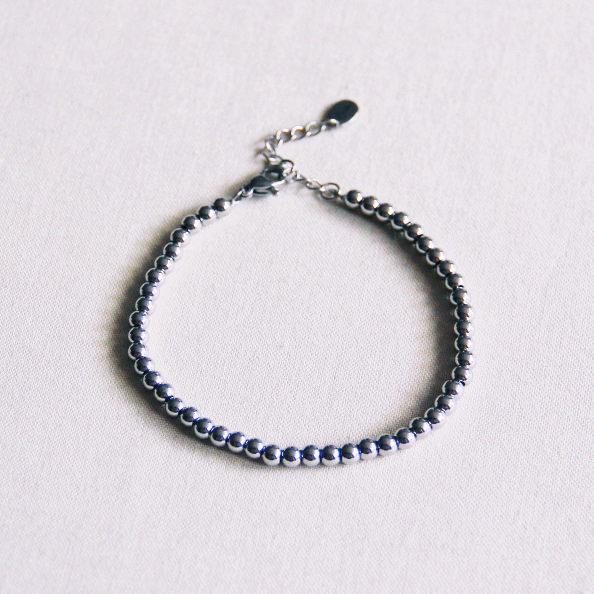 SA816 - Pulsera de cuentas de acero - plata