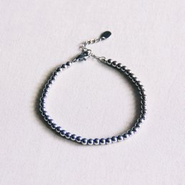 SA816 - Bracciale in acciaio con perline - argento