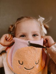 Bavoir bébé en coton éponge Mandy Mandarine