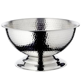 Enfriador de champán EDZARD Cara, acero inoxidable pulido de alto brillo, martillado, diámetro 40 cm, altura 21 cm