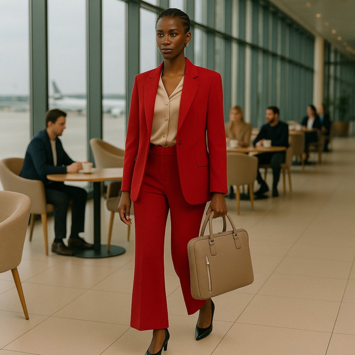 RB1019AQ | Unisex Business Briefcase in Genuine Leather Made in Italy with removable shoulder strap. Attachments with shiny nickel metal snap hooks - Taupe color - Dimensions: 37 x 29 x 6.5 cm