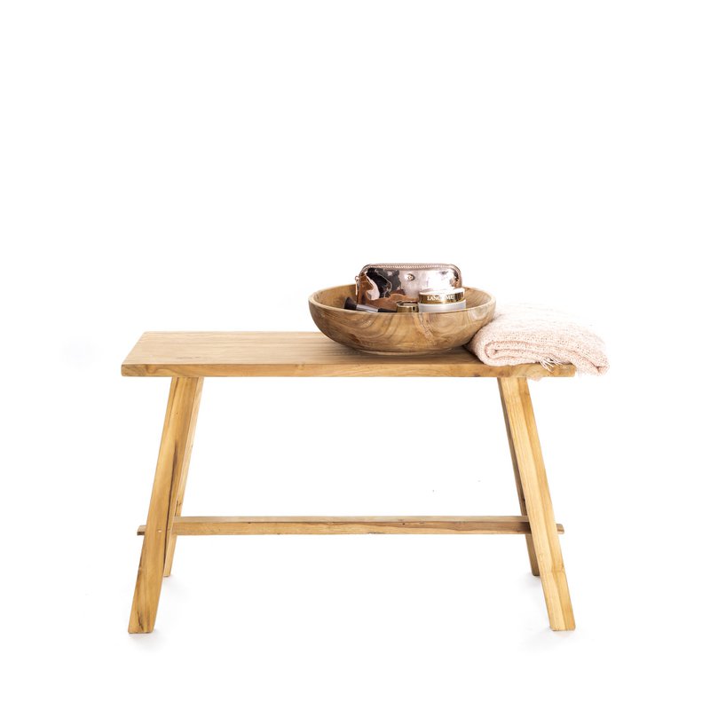 Ganesja lille bænk | 80x30xH:50 cm - teaktræ - ren elegance