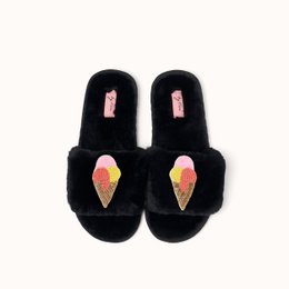 Black slippers
