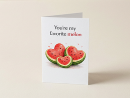 Wenskaart - You’re my favorite melon - Hartjes meloenen