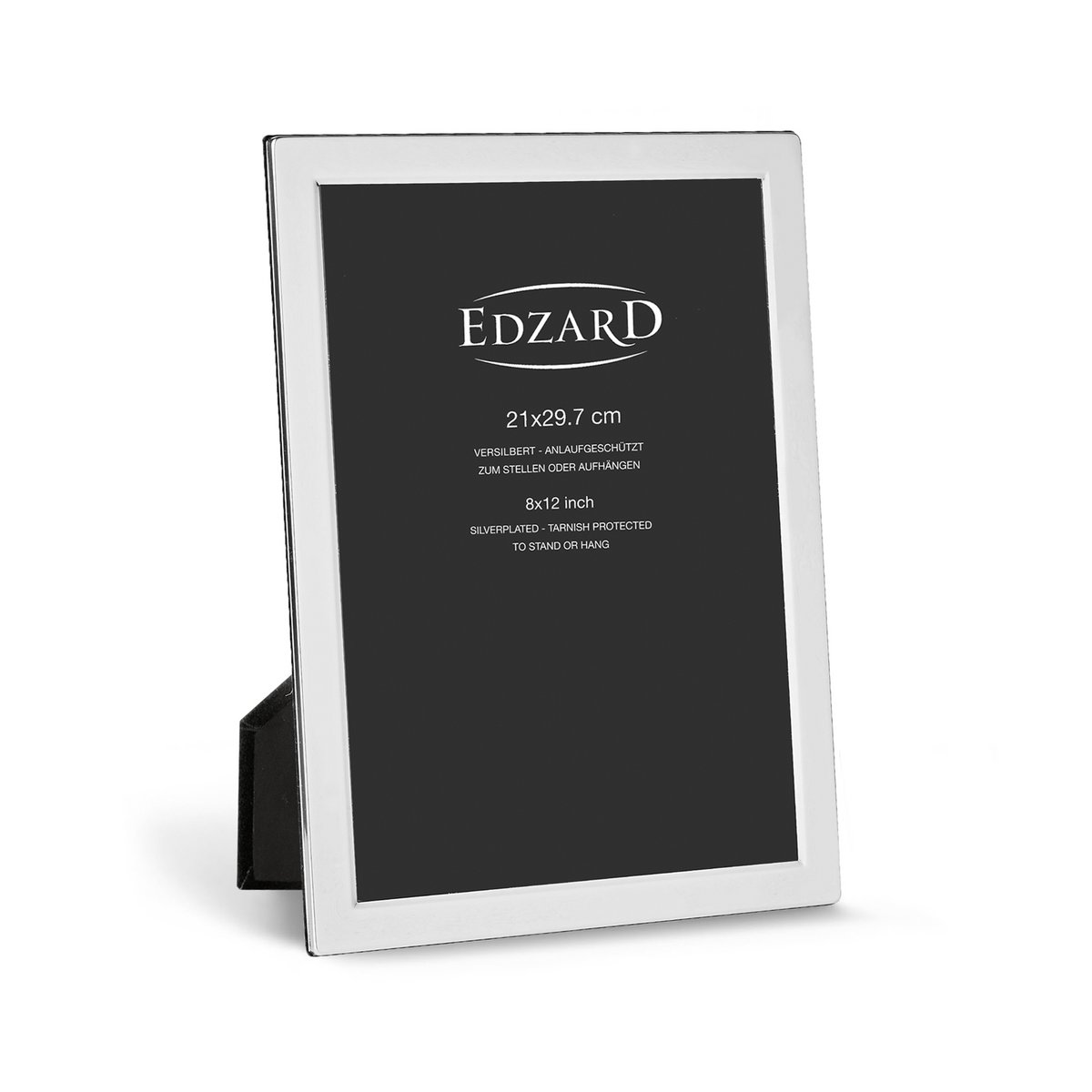 EDZARD Salerno photo frame for photos (DIN A4 - 21 x 29.7 cm), elegant silver-plated, tarnish-proof, 2 hangers