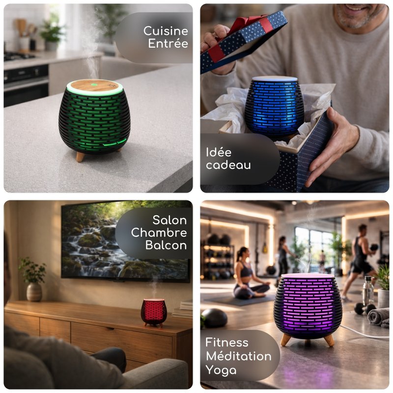 Ultrasonic USB - Leni - illuminazione a LED multicolore - illuminazione moderna e discreta - Decorazione dell'idea regalo