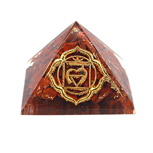 Orgonite Pyramid - Base Chakra Jasper 4cm
