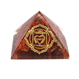 Orgonite Pyramid - Base Chakra Jasper 4cm