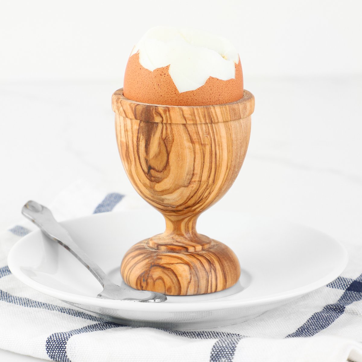 Handmade Olive Wood Egg Cup | Rustic Boiled Egg Holder