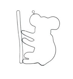 Wire Wall Decoration "Koala Silhouette" - to pin - Wall Jewelry - Children's/Teen's Bedroom