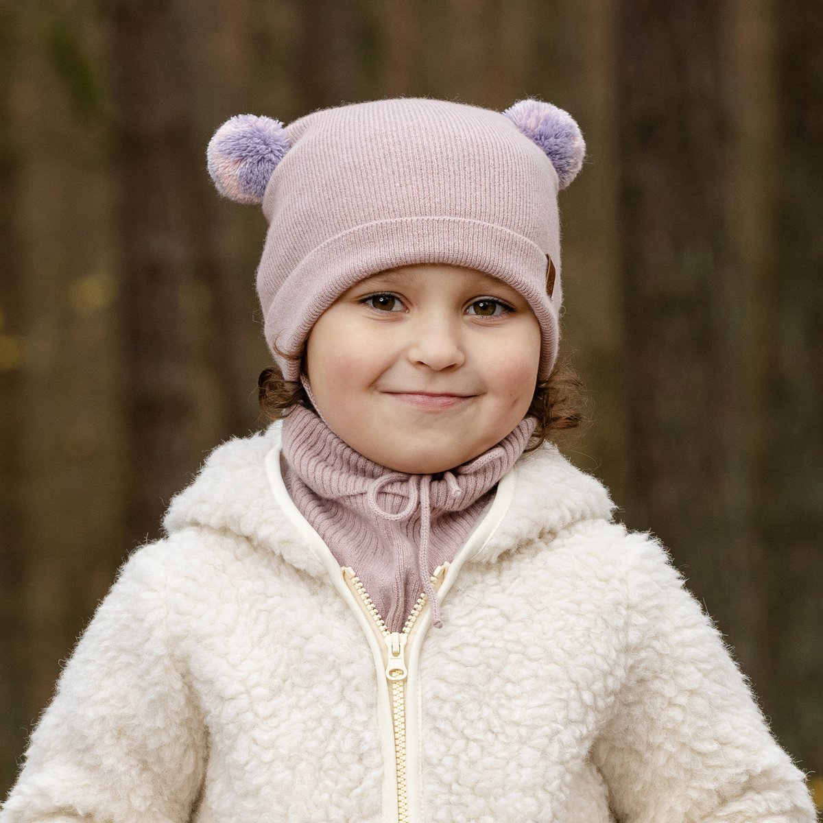 Gestrickte Babymütze aus Merinowolle und Kaschmir für Kinder