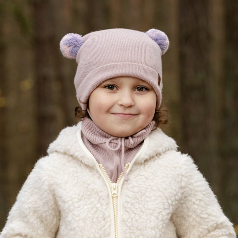 Gestrickte Babymütze aus Merinowolle und Kaschmir für Kinder