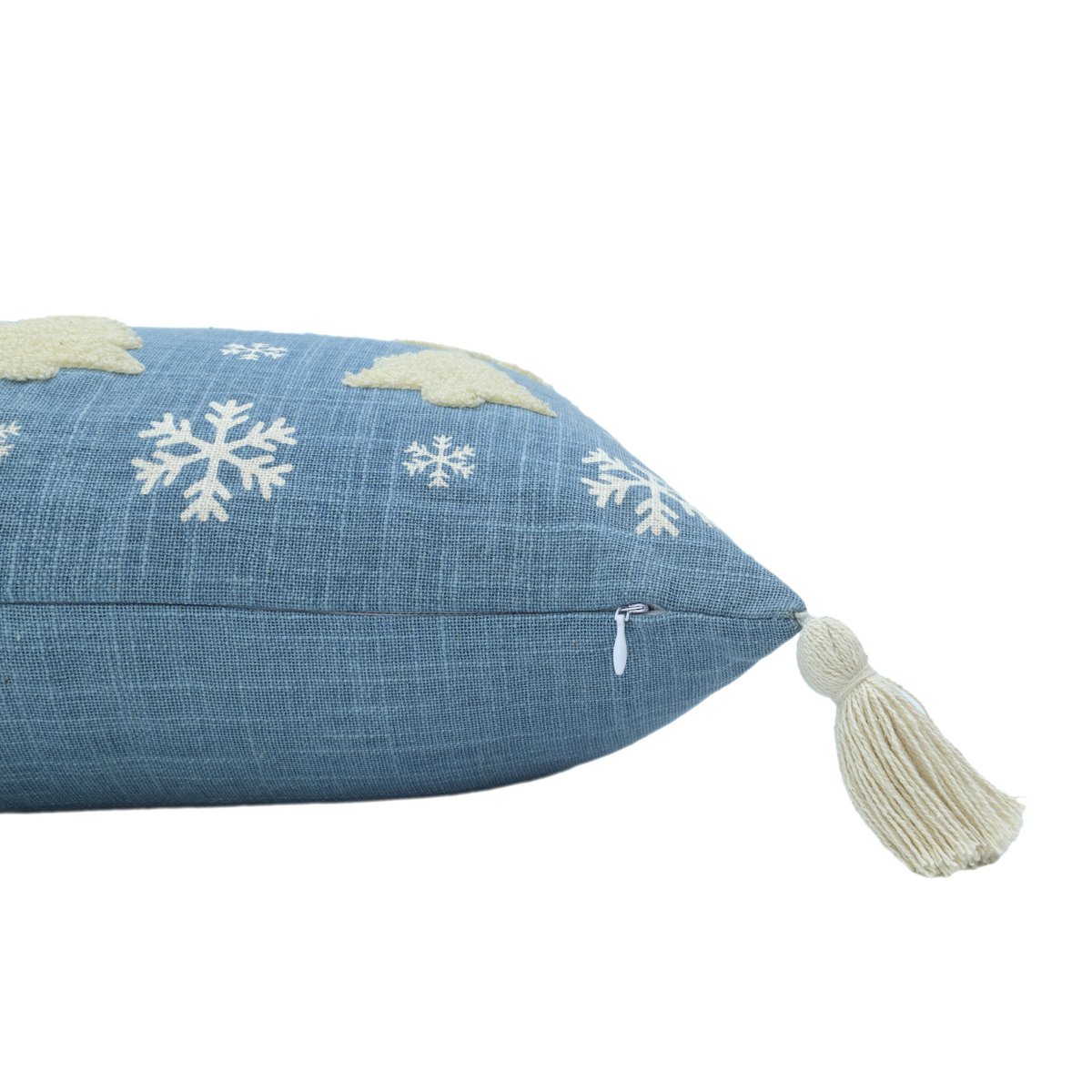 Blauwe Kerstbomen & Sneeuw – Kussenhoes / Kussenhoes – Kerst 45×45 cm – Urbane Hide