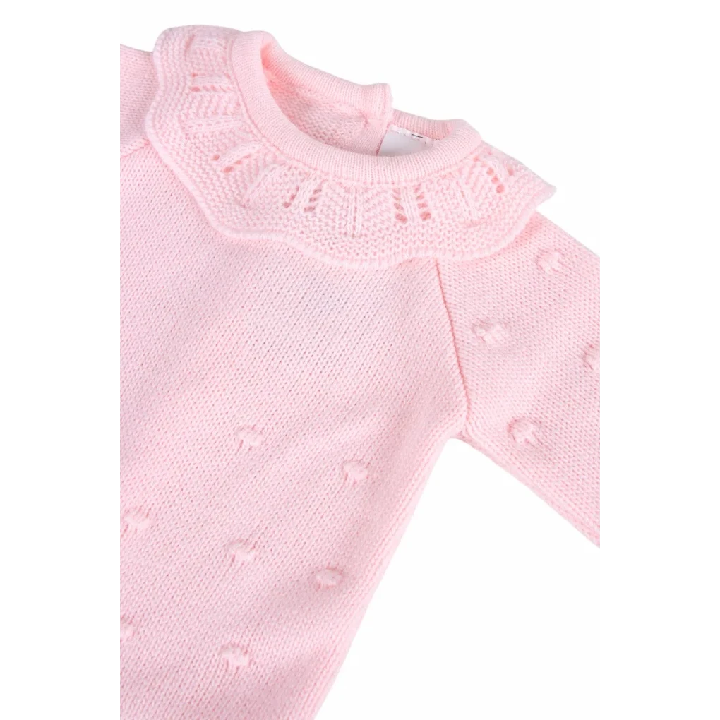 Dors-bien en tricot avec bonnet pour bébé, fille