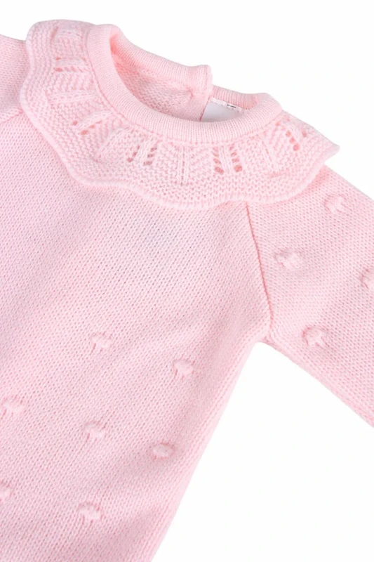 Dors-bien en tricot avec bonnet pour bébé, fille