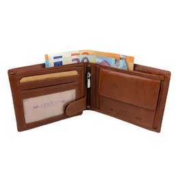 Wallet men's black rfid anti skim real leather