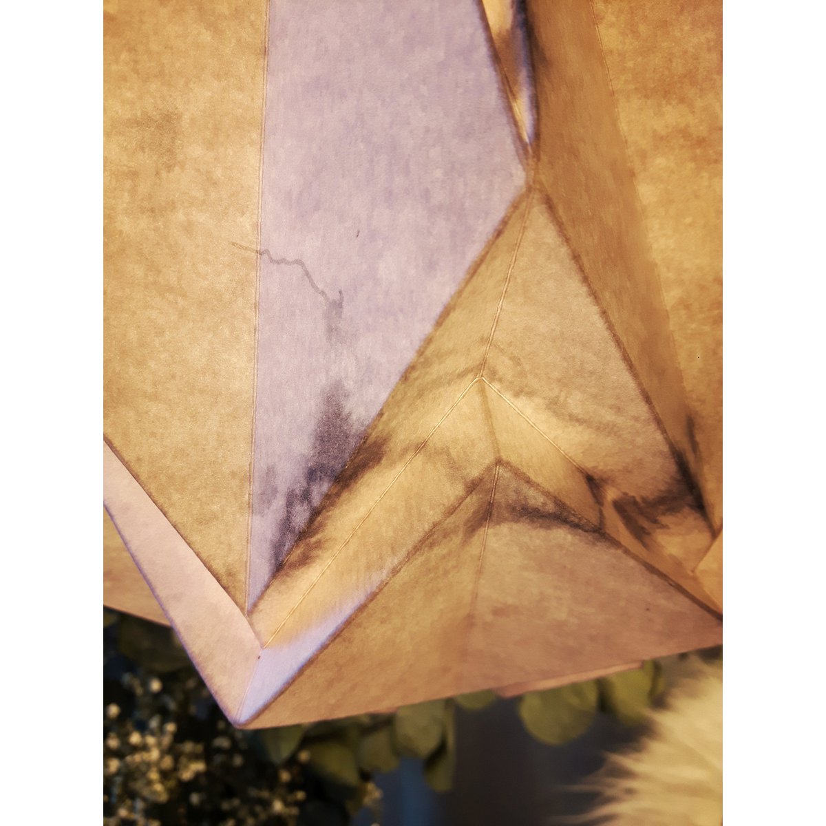 Papierowa lampa wisząca Origami - Zimowy wzór - rozmiar M