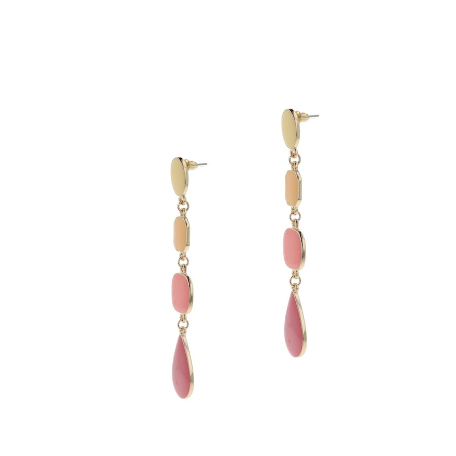 Ivy Pink Drops Enamel Earrings