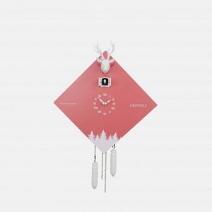 Kuckucksuhr - Black Forest - Salmon/White