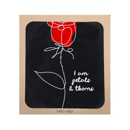 Totebags. Bolso grande modelo "JE SUIS DES PÉTALES ET DES ÉPINES"