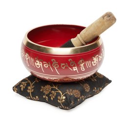 Om Mani Padme Hum Red Singing Bowl