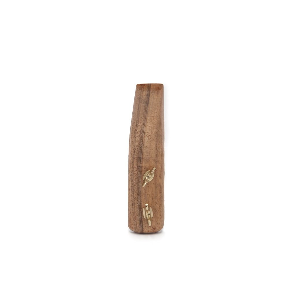 Coat Hook wood and brass, Brut Homeware