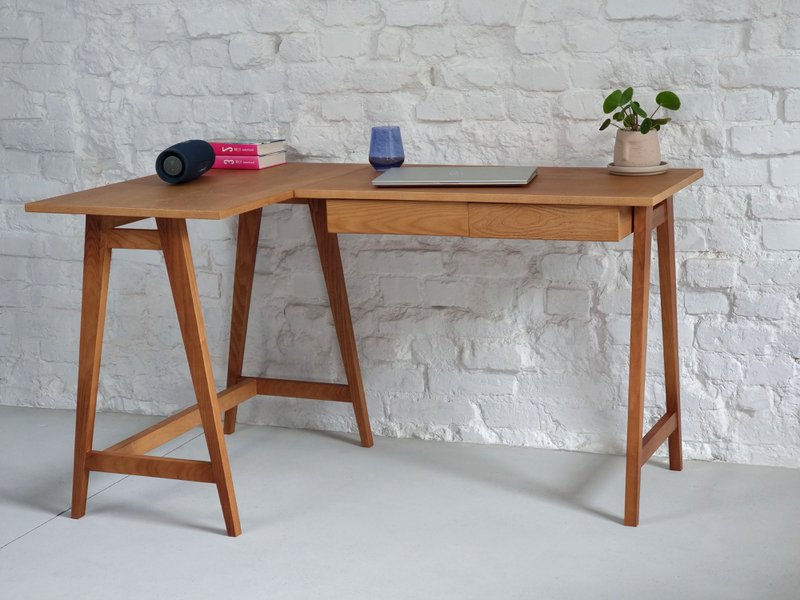 LUKA Ashwood L-Shaped Desk Left/Right Handed