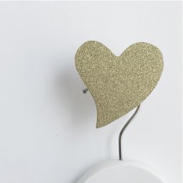 GOLD GLITTER HEART WALL HOOK