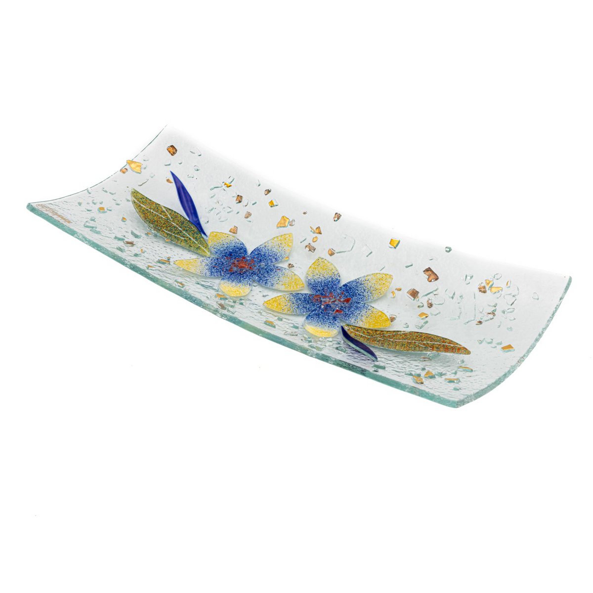 EMPATATA FLASK dans le verre Murano, Idée de cadeau de faveur, décoration en or floral