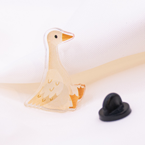 Pin gans acryl dieren - cadeau gans broche rugzak decoratie