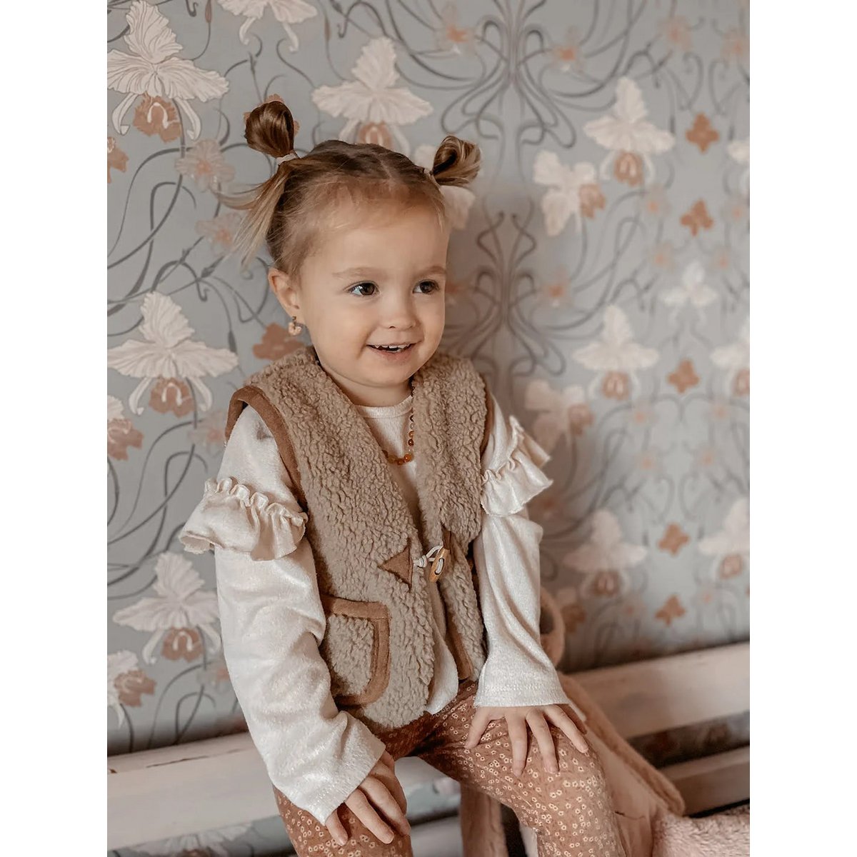 Teddy Gilet Beige
