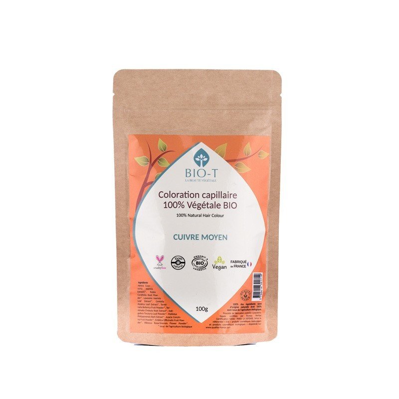 Coloration Végétale CUIVRE MOYEN - BIO - 100g