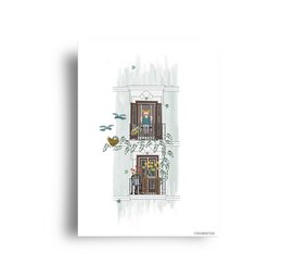 Postkarte 'Balkon im Frühling'