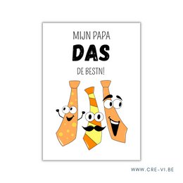 Greeting card for Father's Day featuring playful cartoon ties in orange and black colors. The text reads "My dad, the best!" in Dutch, making it a thoughtful and personalized gift for fathers.